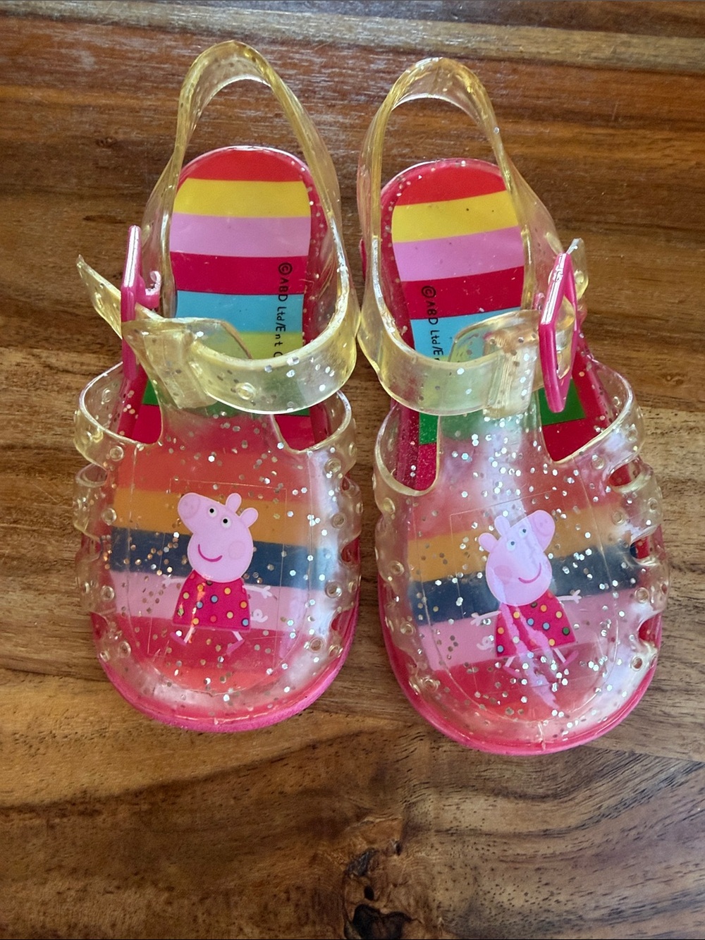 Peppa Pig Clear Jelly Sandals for Kids in Pink and Yellow